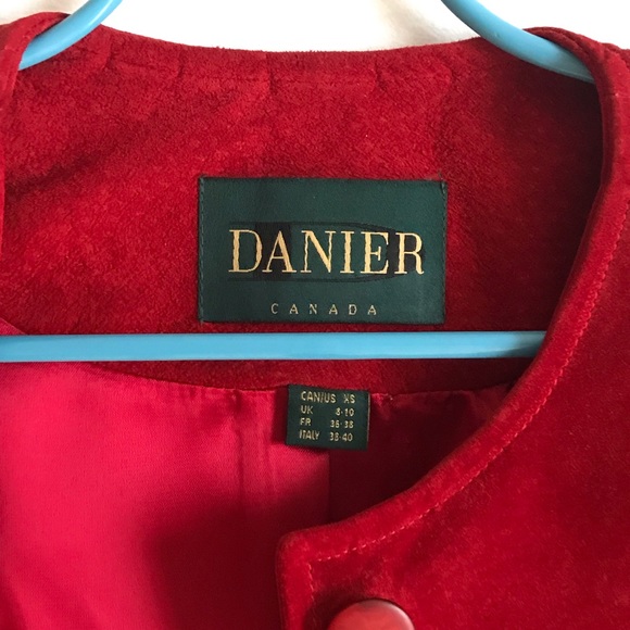 Vintage Danier Red Suede Jacket - Picture 9 of 9